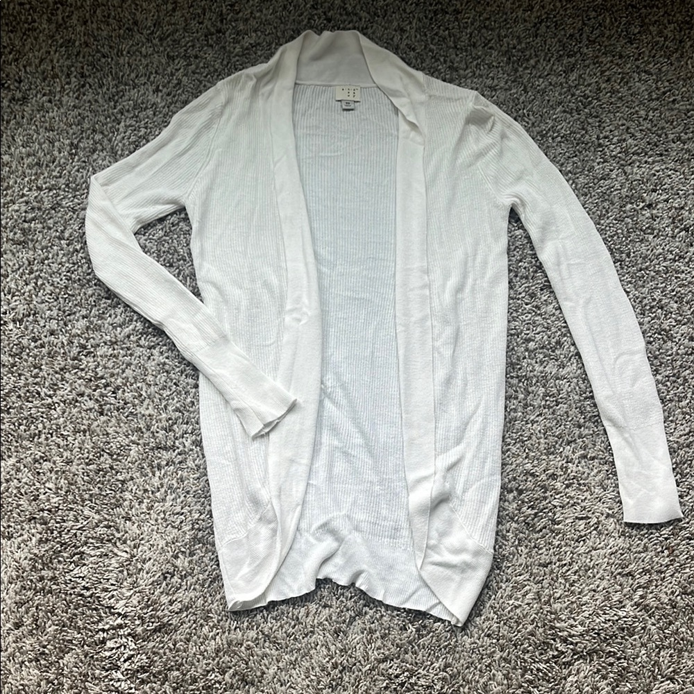 A New Day White Lightweight Open Front Cardigan